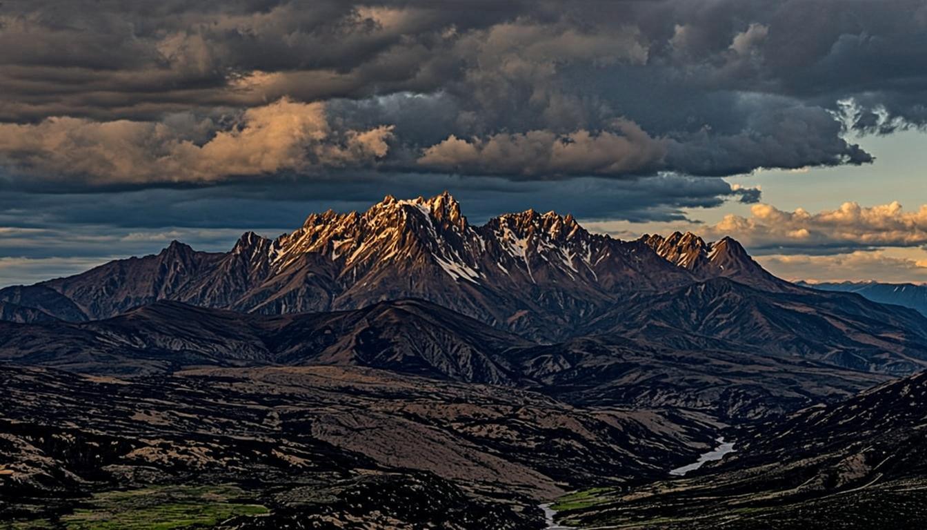 The Maloti mountains of Lesotho at golden hour